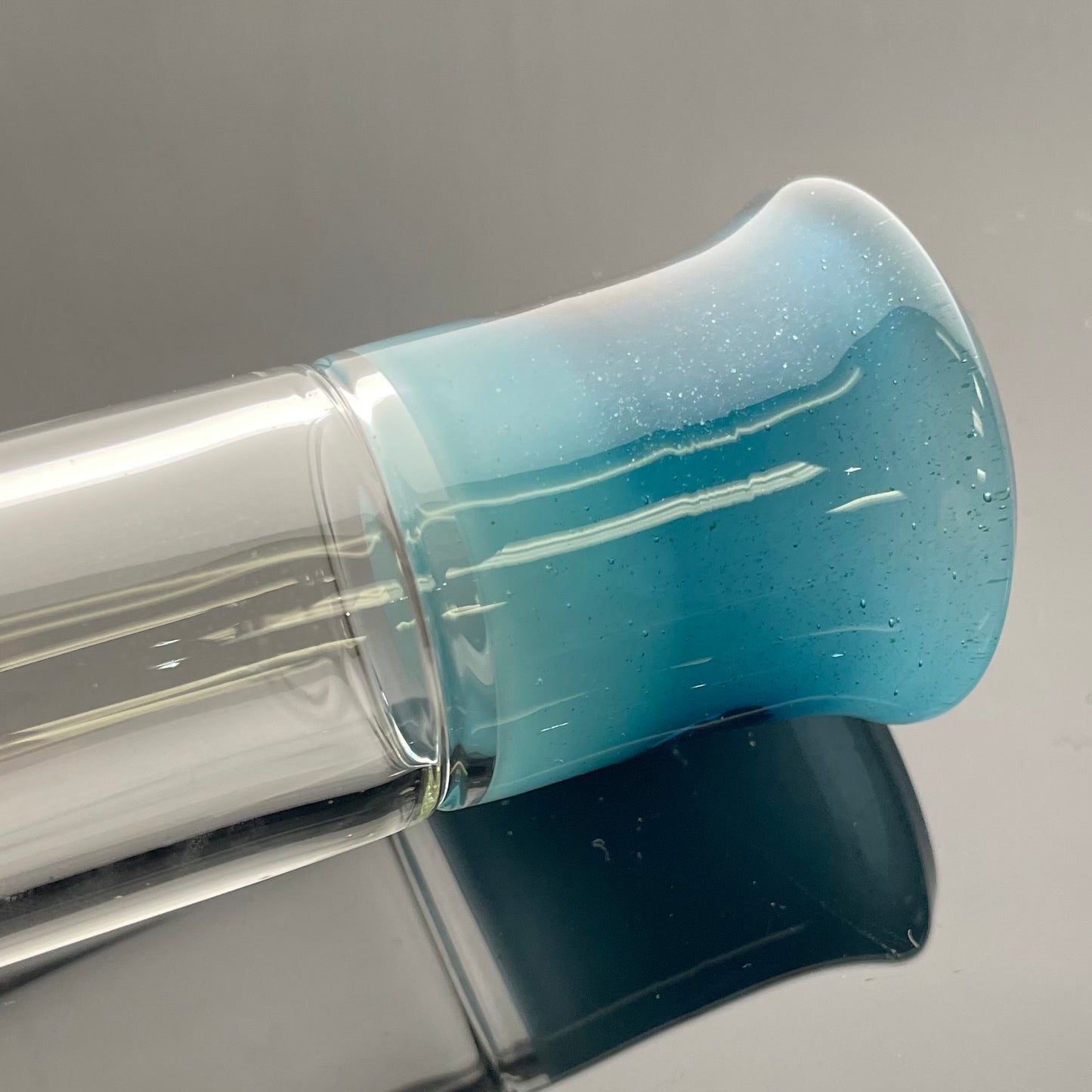 Discobox Colour Accented Fixed Double Recycler Beaker - Blue Stardust w/ Atomic Stardust & Aqua