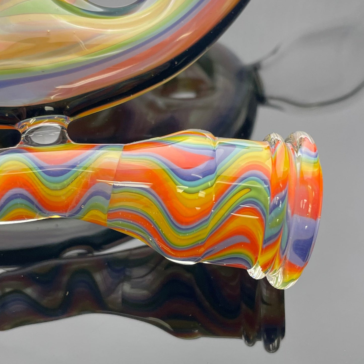 Blazed Worked Swiss Style Tube w/ Opal - Wavy Gravy