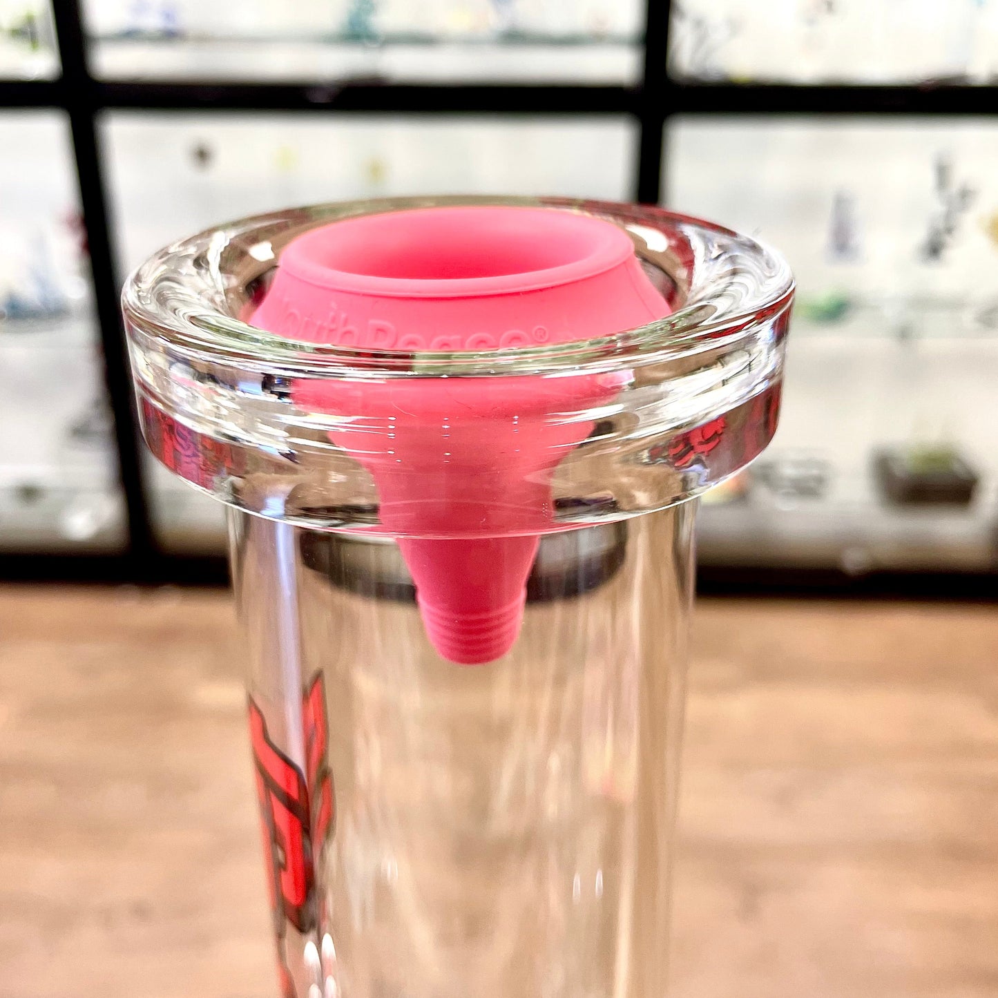 Silk 17" Gridded 3-Line Straight Tube w/ 18mm Bowl & Ash Catcher - 10mm Thick