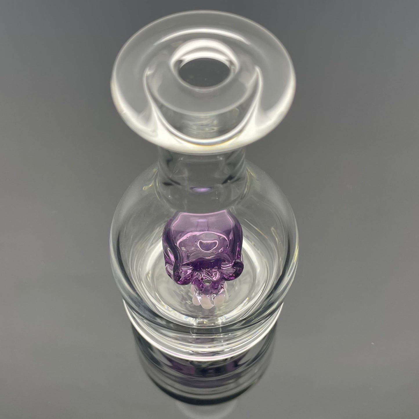 Mastah x Errlectric Dave Puffco Peak Dry Top w/ Skull - Gold Purple - 4"