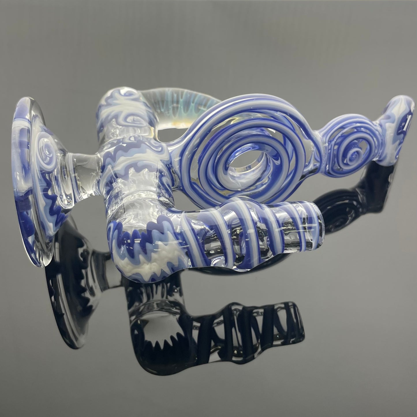 Red Beard Glass Worked 10mm  Mini Donut Inline w/ Quartz Banger