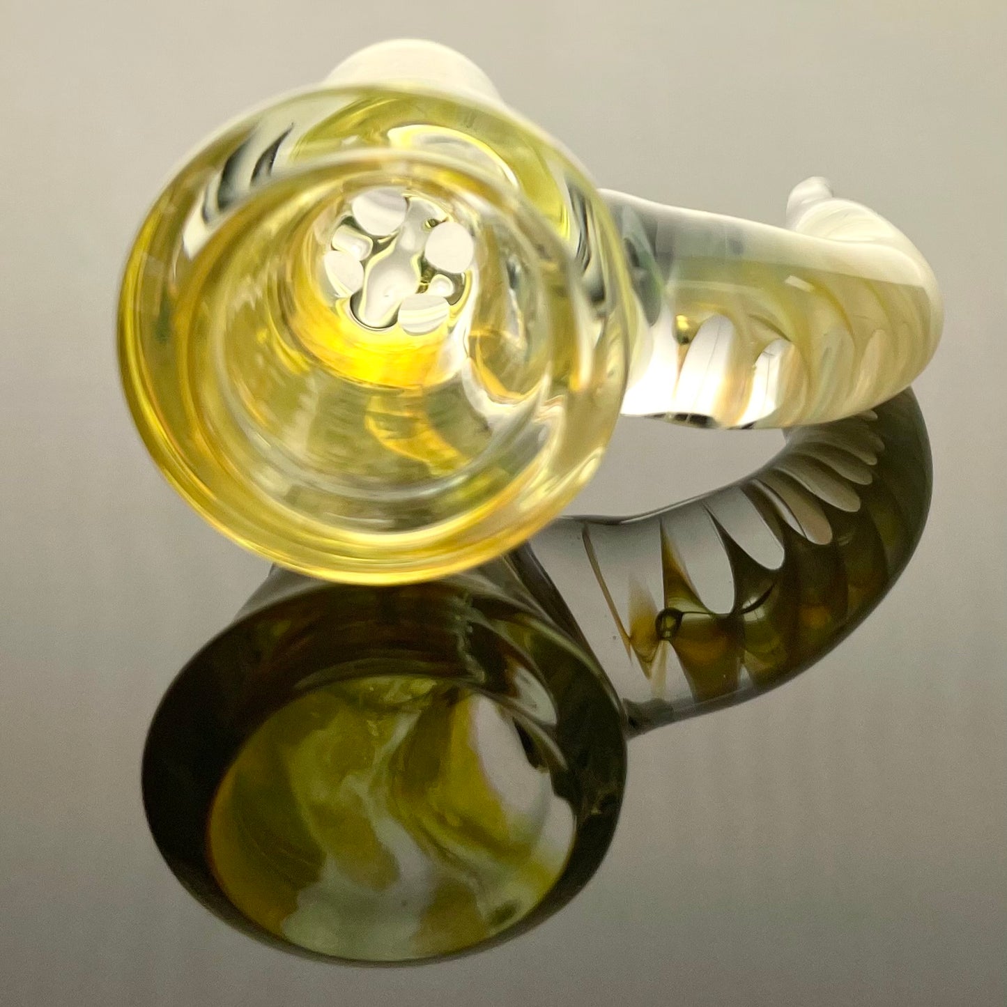 Mastah Glass 18mm 4-Hole Fumed Horn Bowl