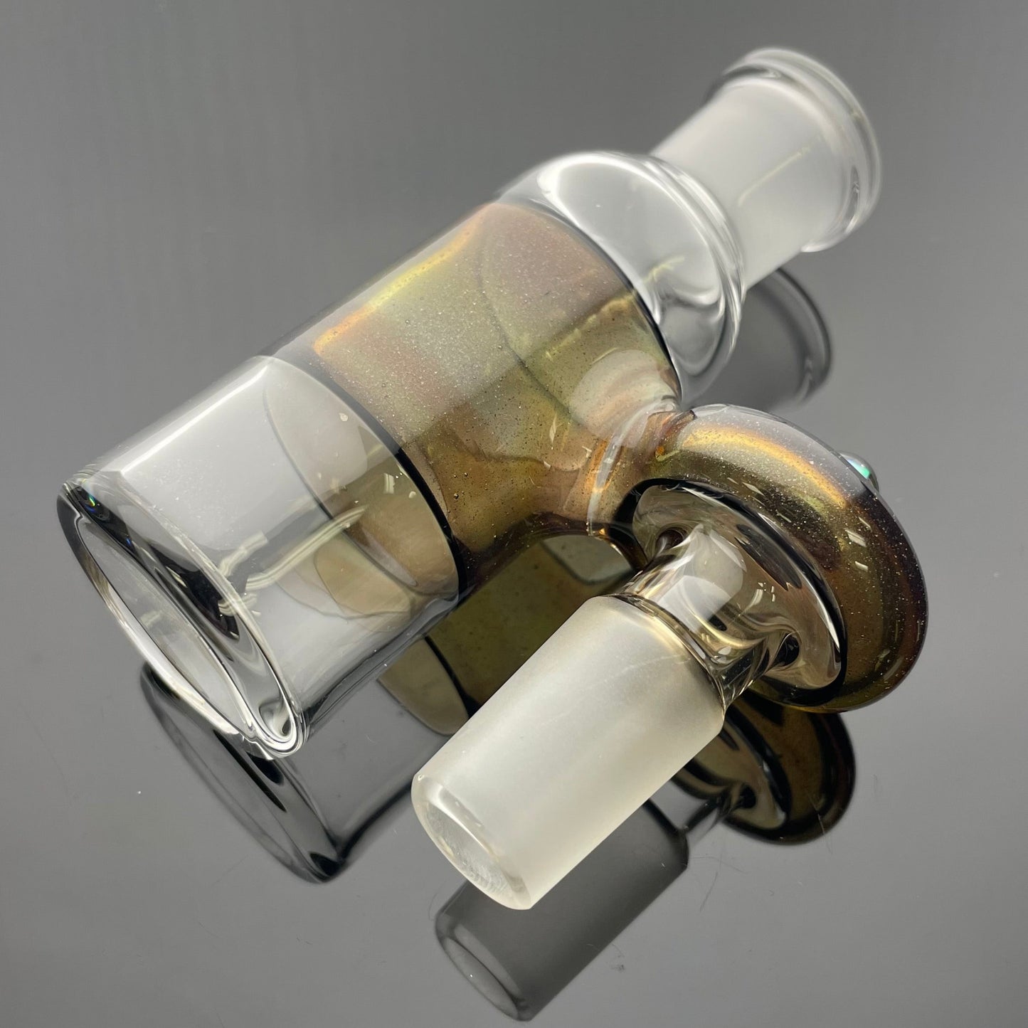 JHoney 18mm 90 Dry Ash Catcher - Biodiesel Sparkle w/ Opal