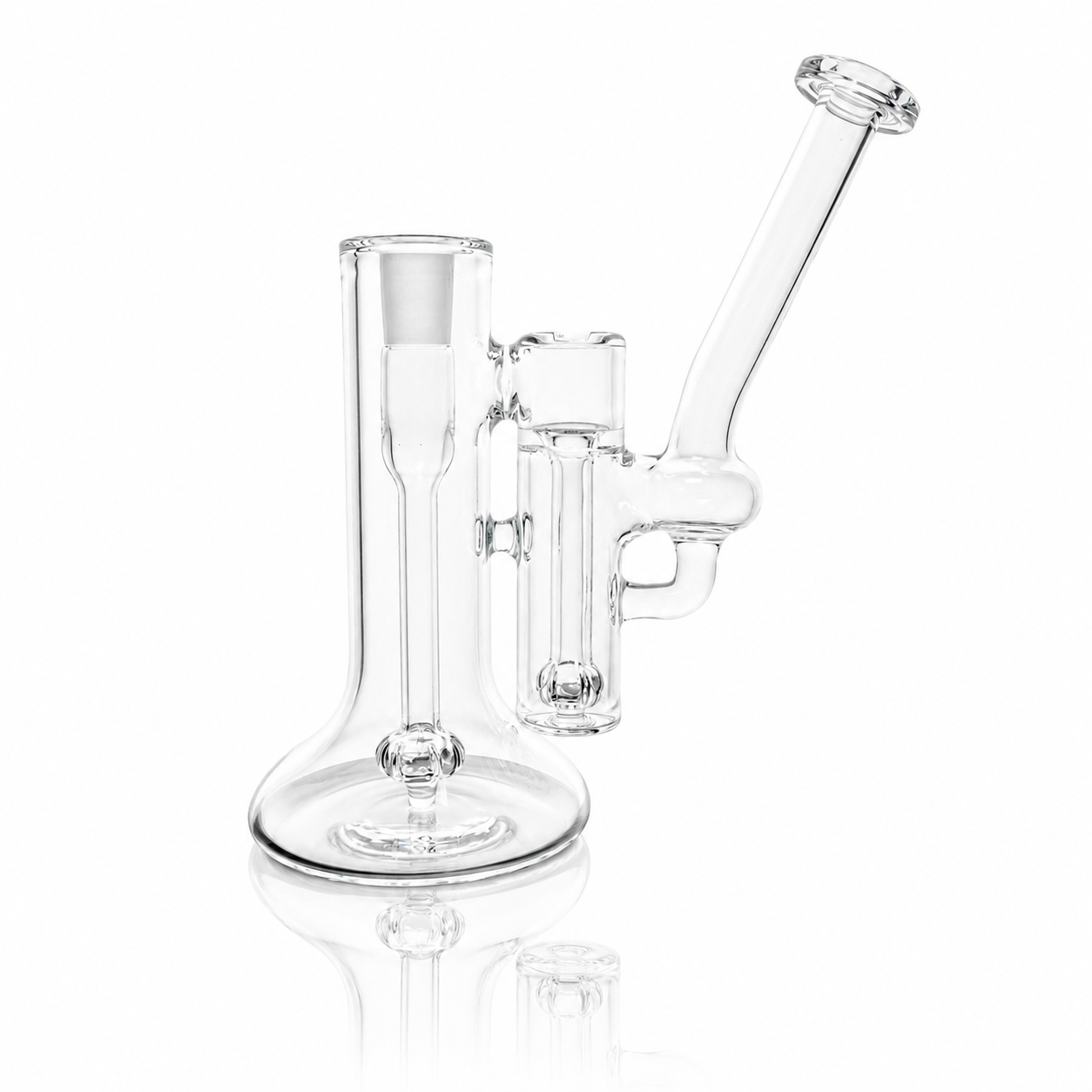 Green Belt Clear Double Bubbler - 18mm
