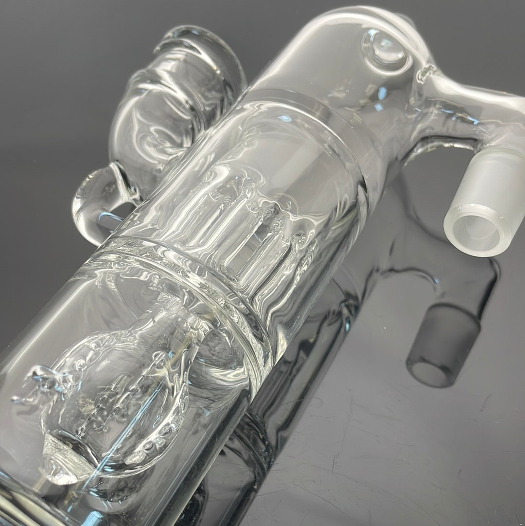 Blazed Pillar Ash Catcher 18mm 90 - Clear w/ Opal