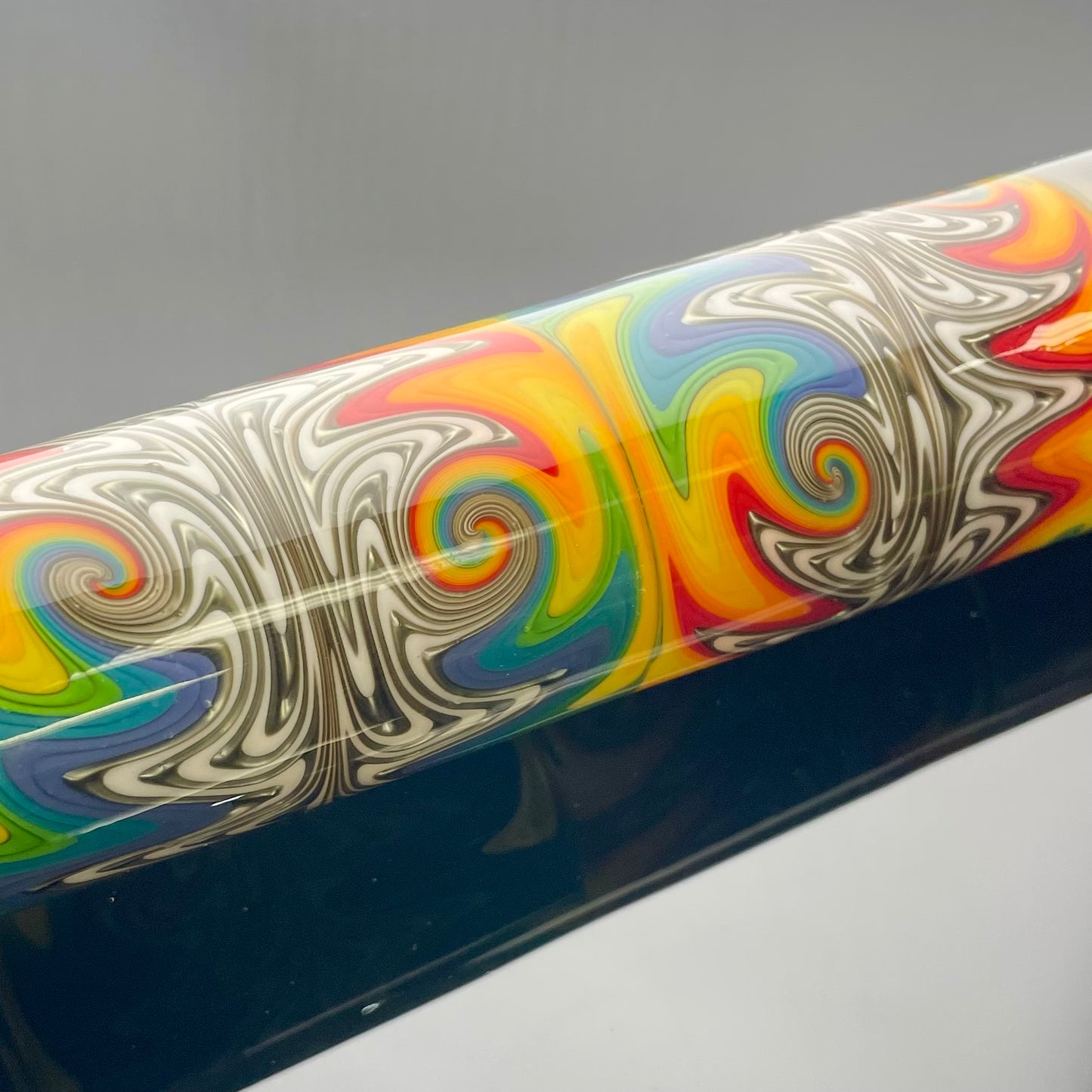 Full Zirkl x Pyrosophical Worked Ball Beaker - Electrum & Rainbow Line Work