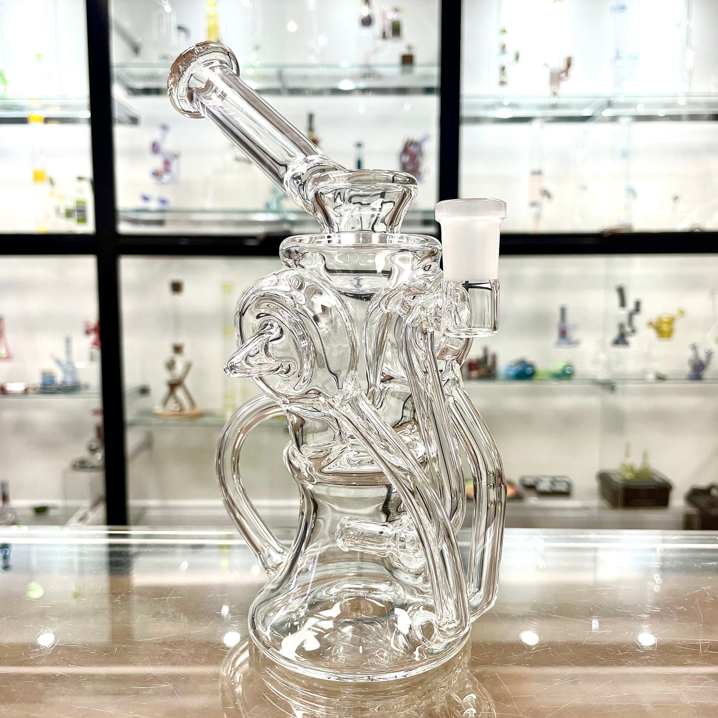 Mimzy V2 Clear Double Disc Full Scroller Recycler - 14mm