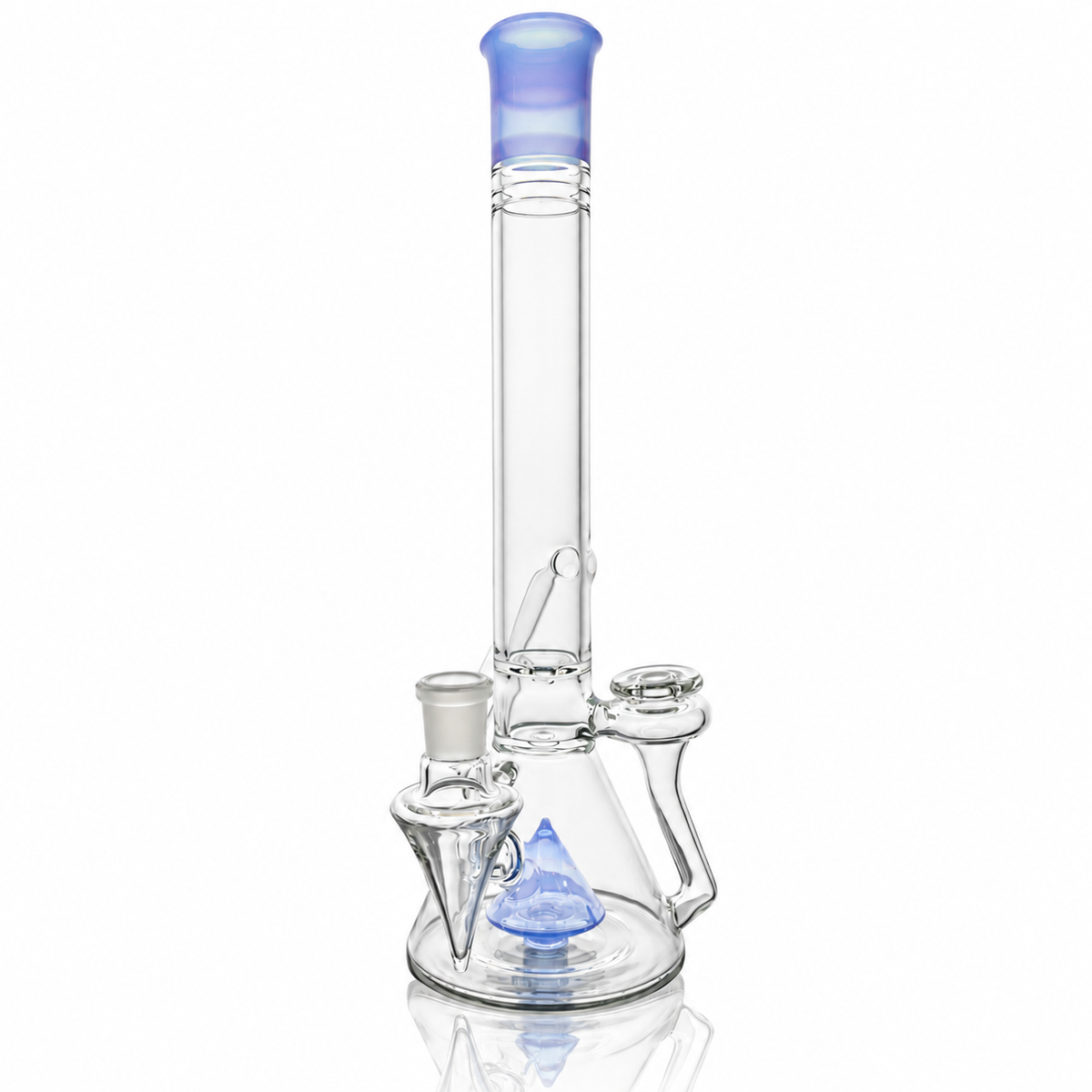 Discobox Large Colour Accented Fixed Double Recycler Beaker - Ghost Over Cobalt