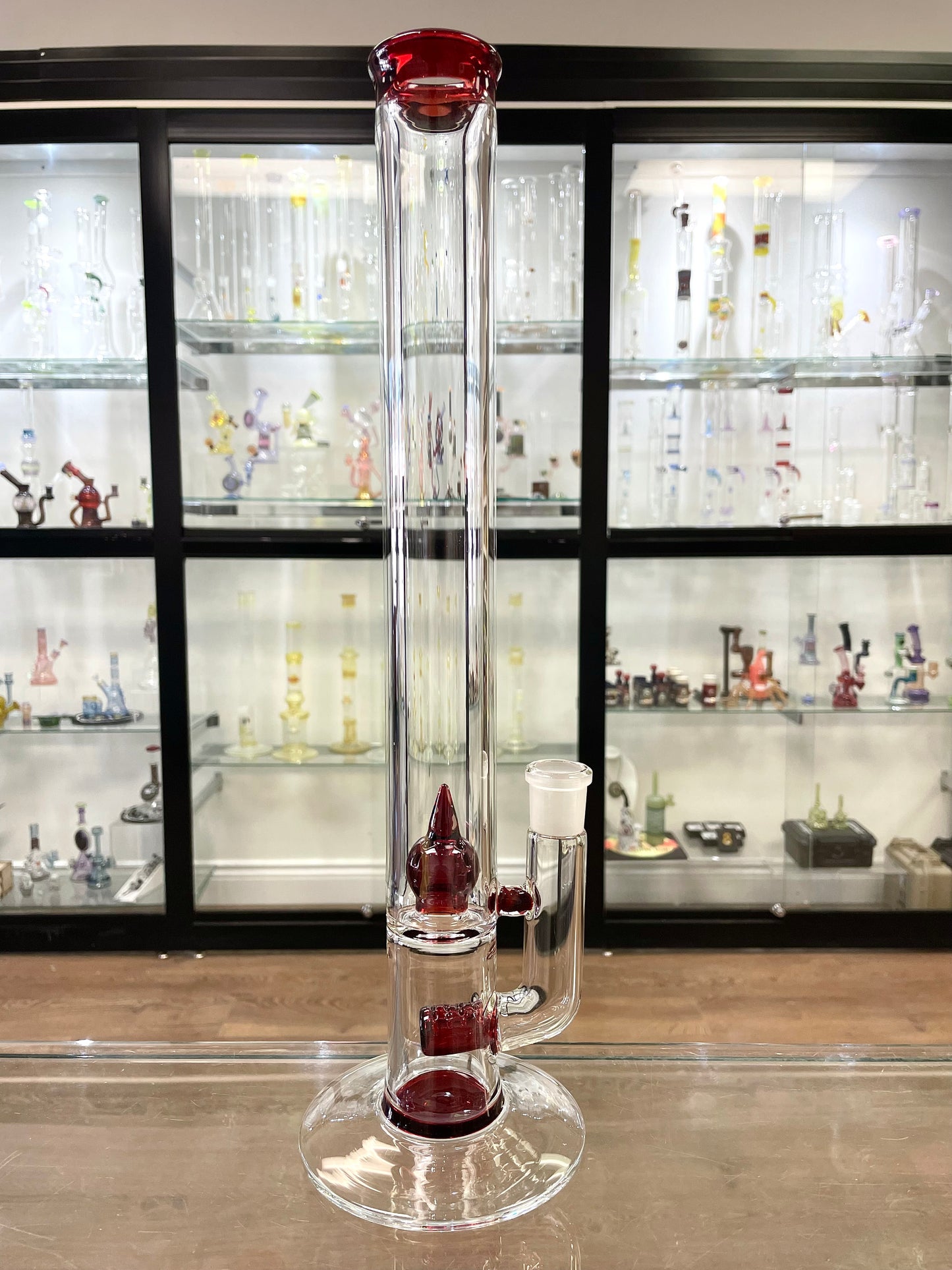 Green Belt 18" Colour Accented Inline Tube w/ Imperial - Pomegranate