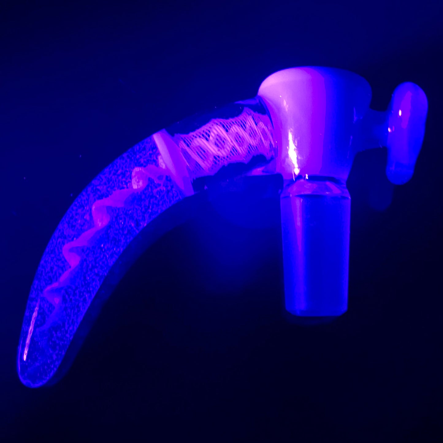 Glass With Jeremy 14mm Heart Bowl w/ UV Cane Horn - Various Colours