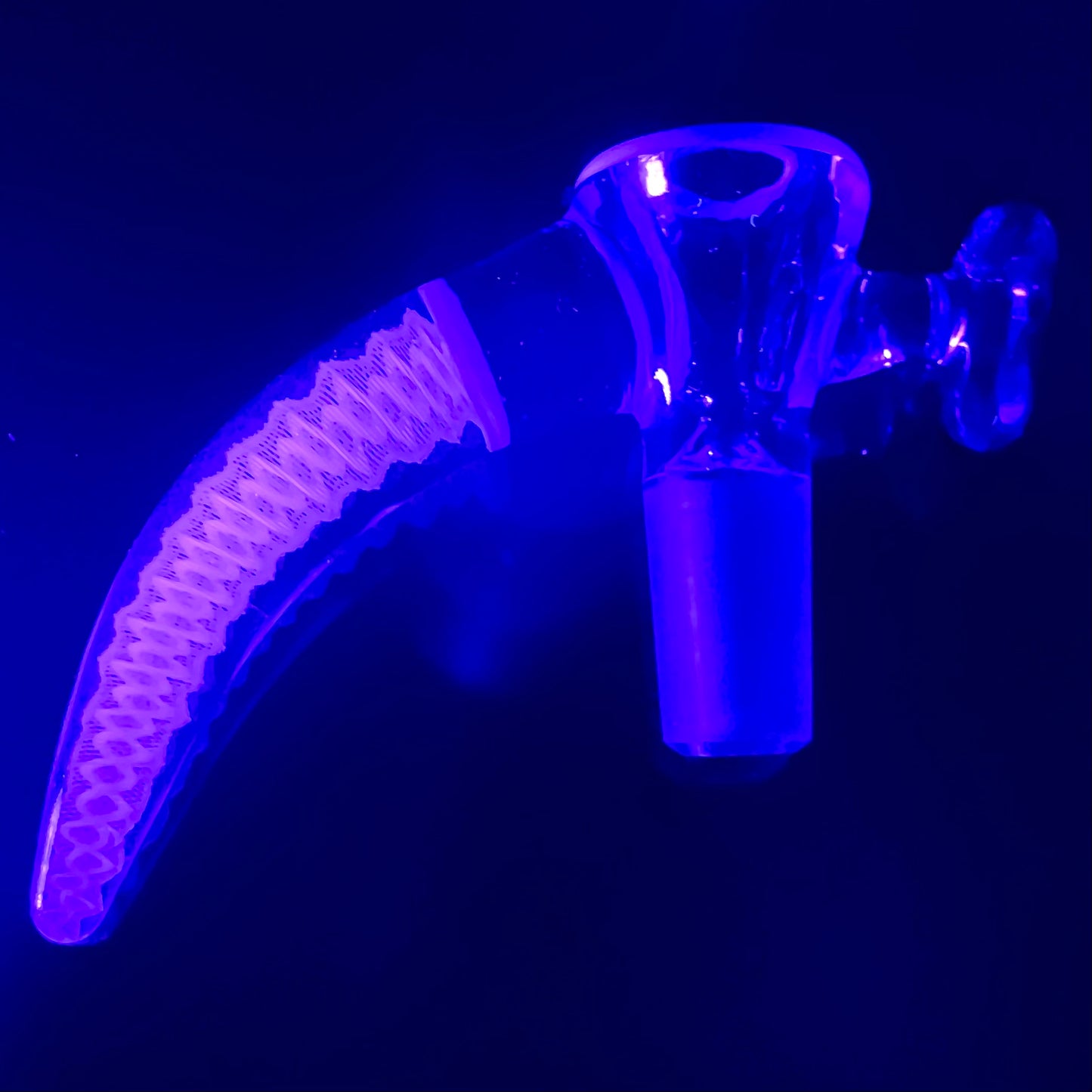 Glass With Jeremy 14mm Heart Bowl w/ UV Cane Horn - Various Colours