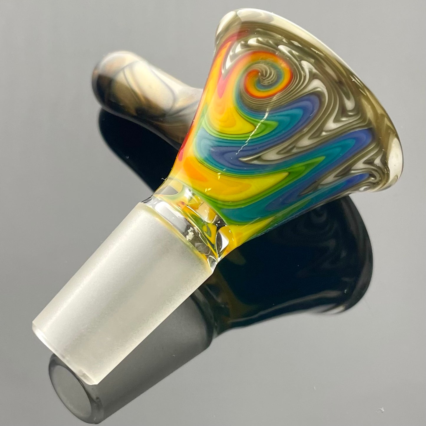 Full Zirkl x Pyrosophical Worked Ball Beaker - Electrum & Rainbow Line Work