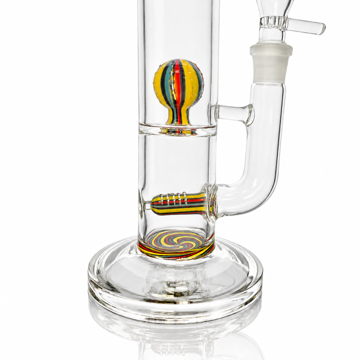 Titan 18" Glass Candy Twist Straight Shooter w/ 18mm Honeycomb Bowl