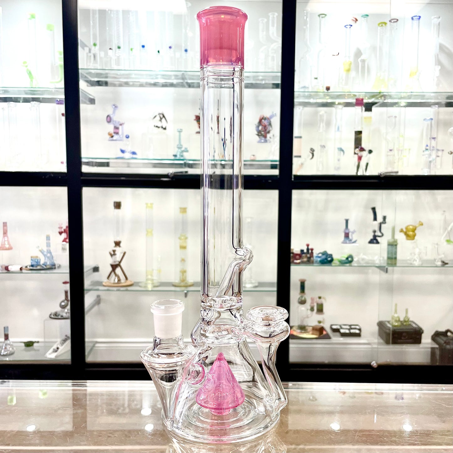 Discobox Large Colour Accented Fixed Double Recycler Beaker - Telemagenta Lite Over Ghost