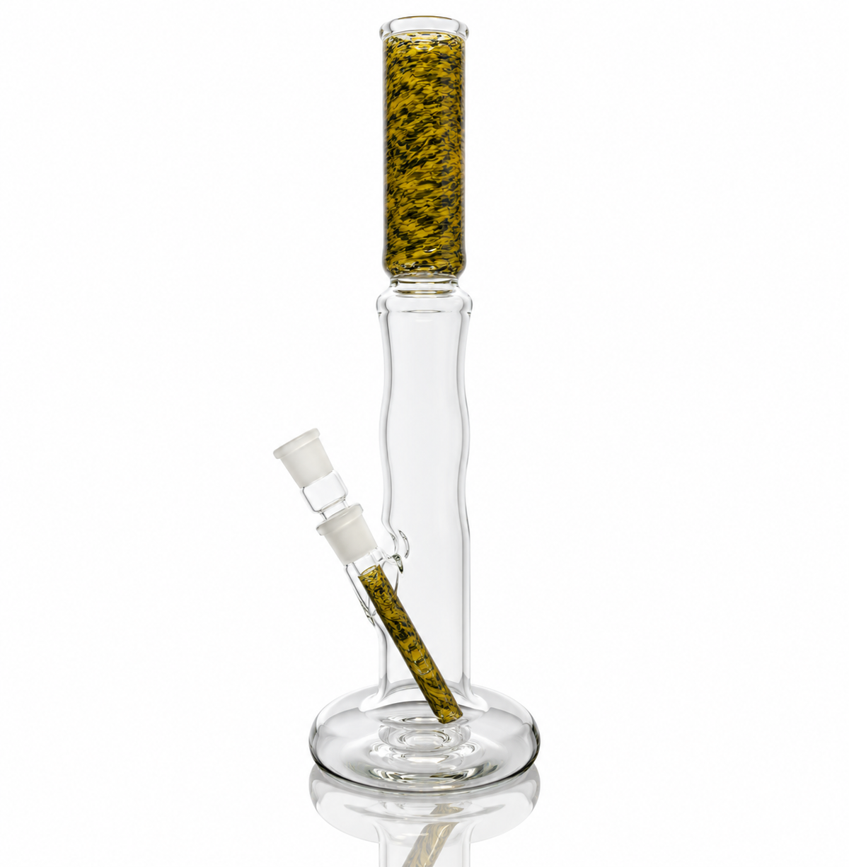 Mastah Glass Hollowfoot Frit Bong - Galaxy x Golden Rod