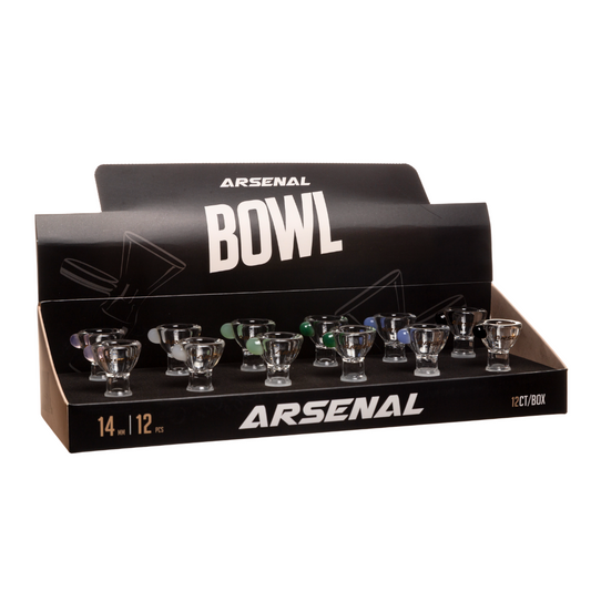 Arsenal 14mm Crystal Clear Glass Bowl - Various Colours