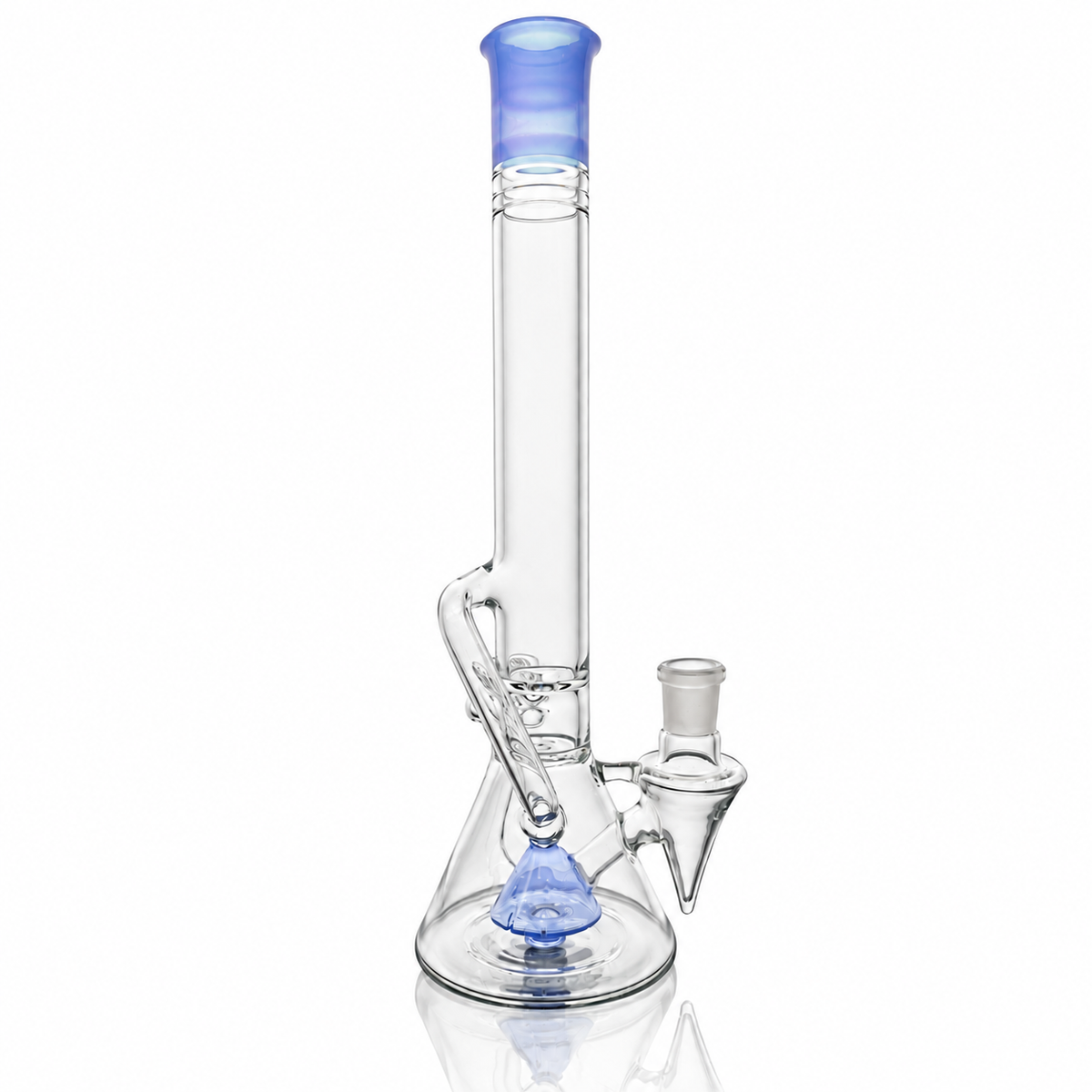 Discobox Large Colour Accented Fixed Double Recycler Beaker - Ghost Over Cobalt