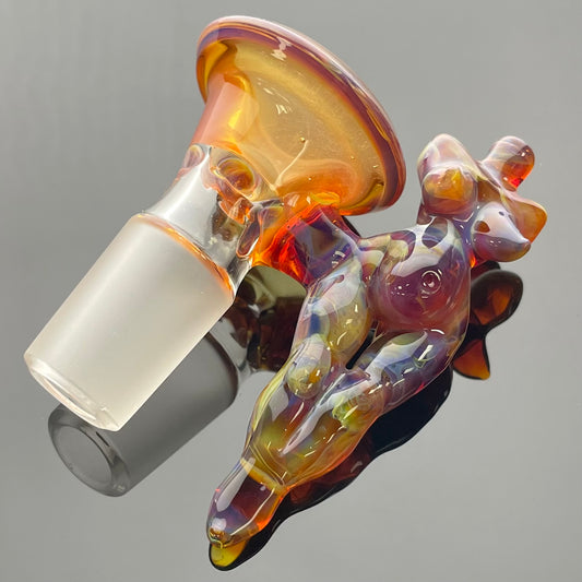 Red Heady x Beccalicious 18mm 4 Hole Amber Purple & Orange Opal Babe Bowl