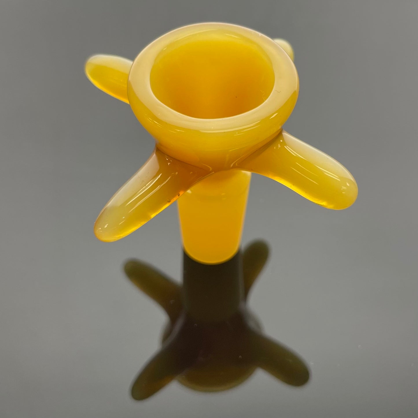 Glass With Jeremy 14mm 1 Hole 4 Horn Bowl - Various Colours
