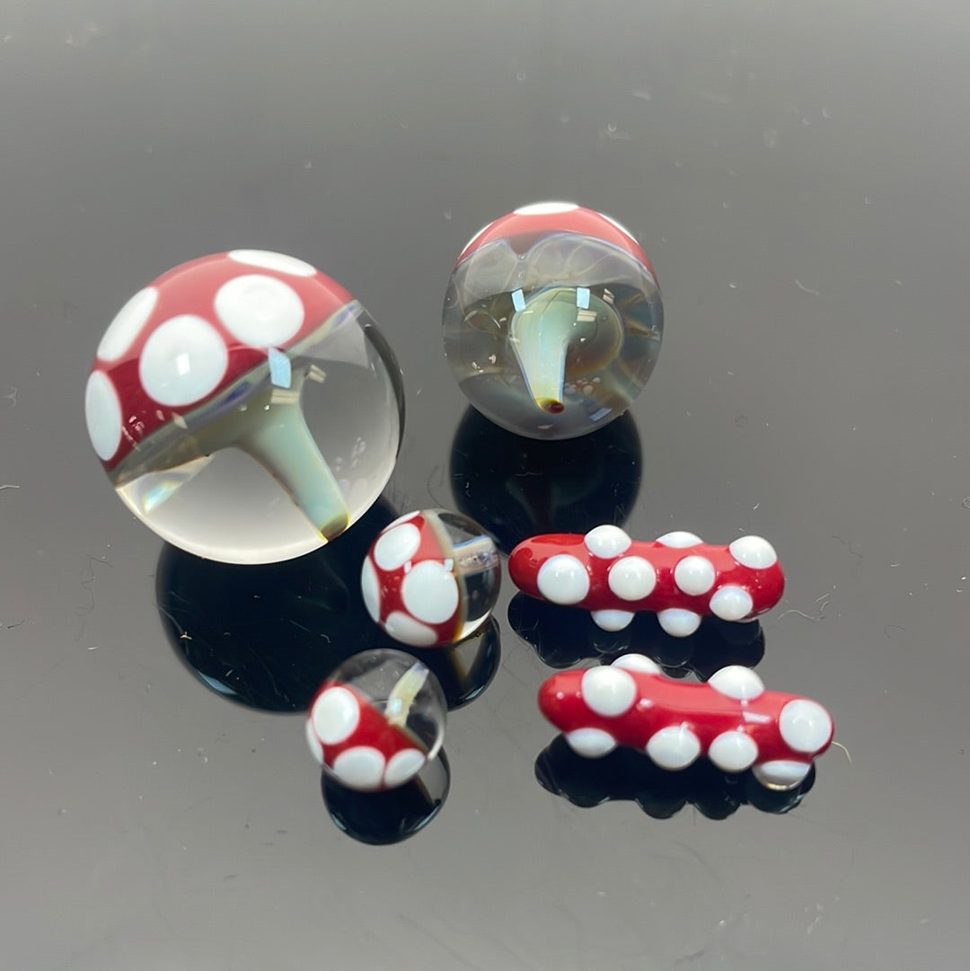 Eckardt Glass Amanita Mushroom Slurper Marble Set