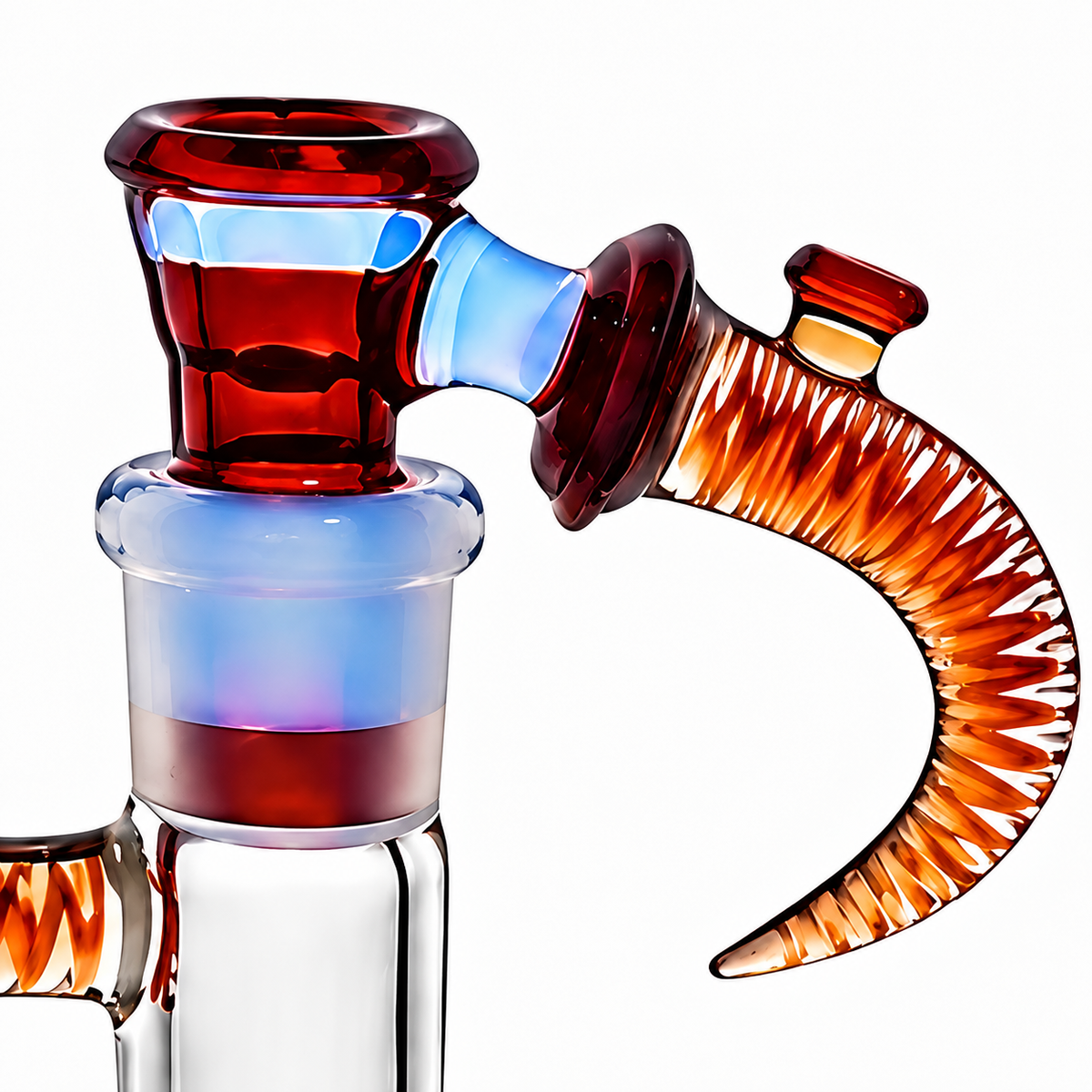 Jamms Full Accent Double Diamond Tube Set w/ Encalmo Midsection & Restriction, Matching Bowl & Poker - Moonstone & Ruby Slippers