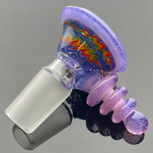 Red Heady Fully Accented Dual WigWag w/ Lip Wrap 18mm 4 Hole Ray Gun Bowl - #5