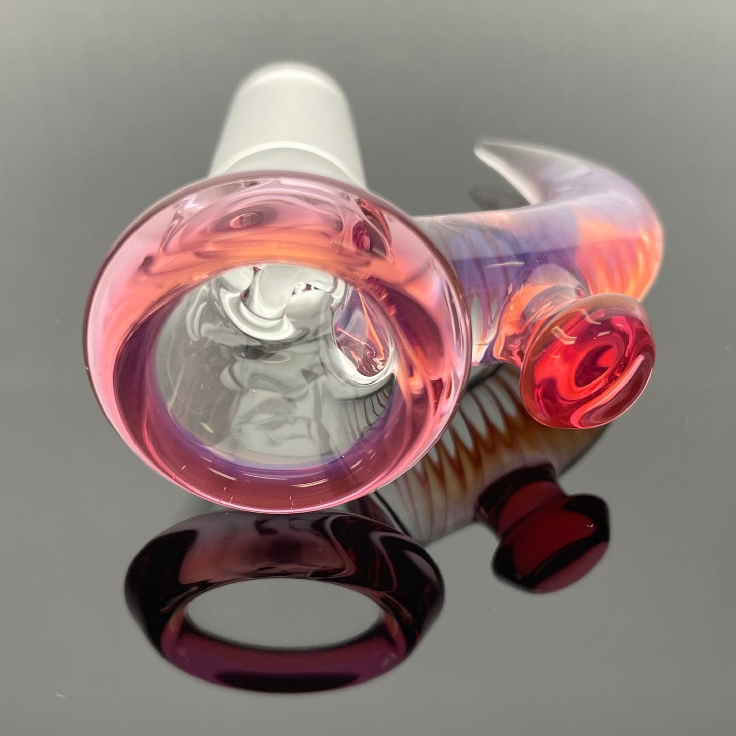 Jamms Clear Base Bowl W Colour Lip & Cane 14mm 3 Hole