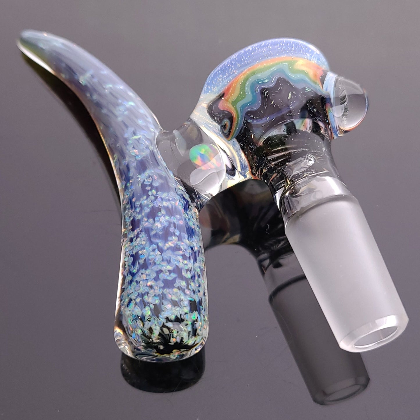 T-Rex 14mm 1 hole WigWag Reversal Bowl w/ Cropal Turquesa Horn & Opal