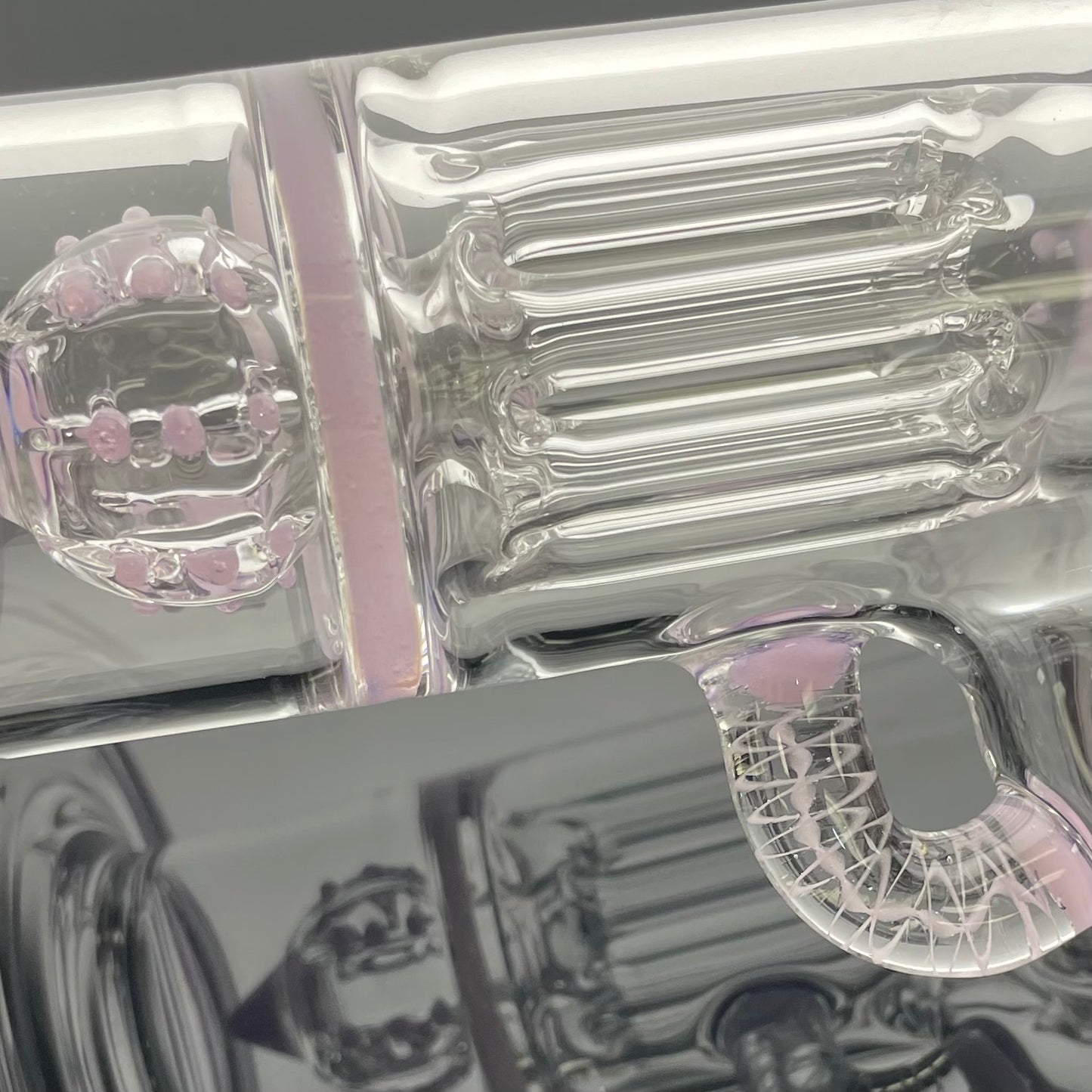 Blazed Mini Pillar w/ Bent Neck & Hollow Foot - Pink Cadillac & Purple Lollipop