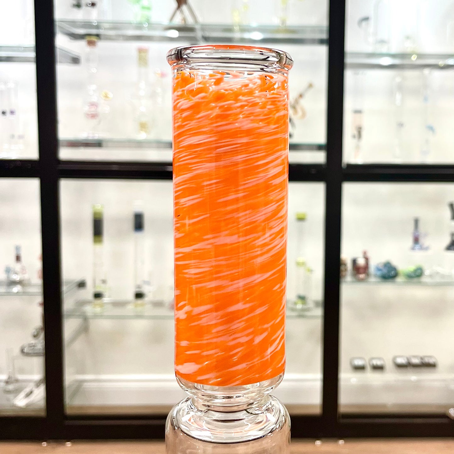 Mastah Glass Hollowfoot Frit Bong - Creamsicle