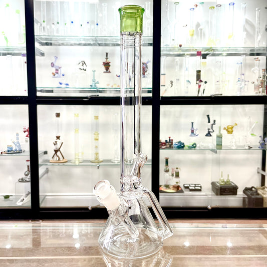 Discobox Colour Single Recycler Beaker w/ Removable Stem - Sea Slyme Under Green Stardust