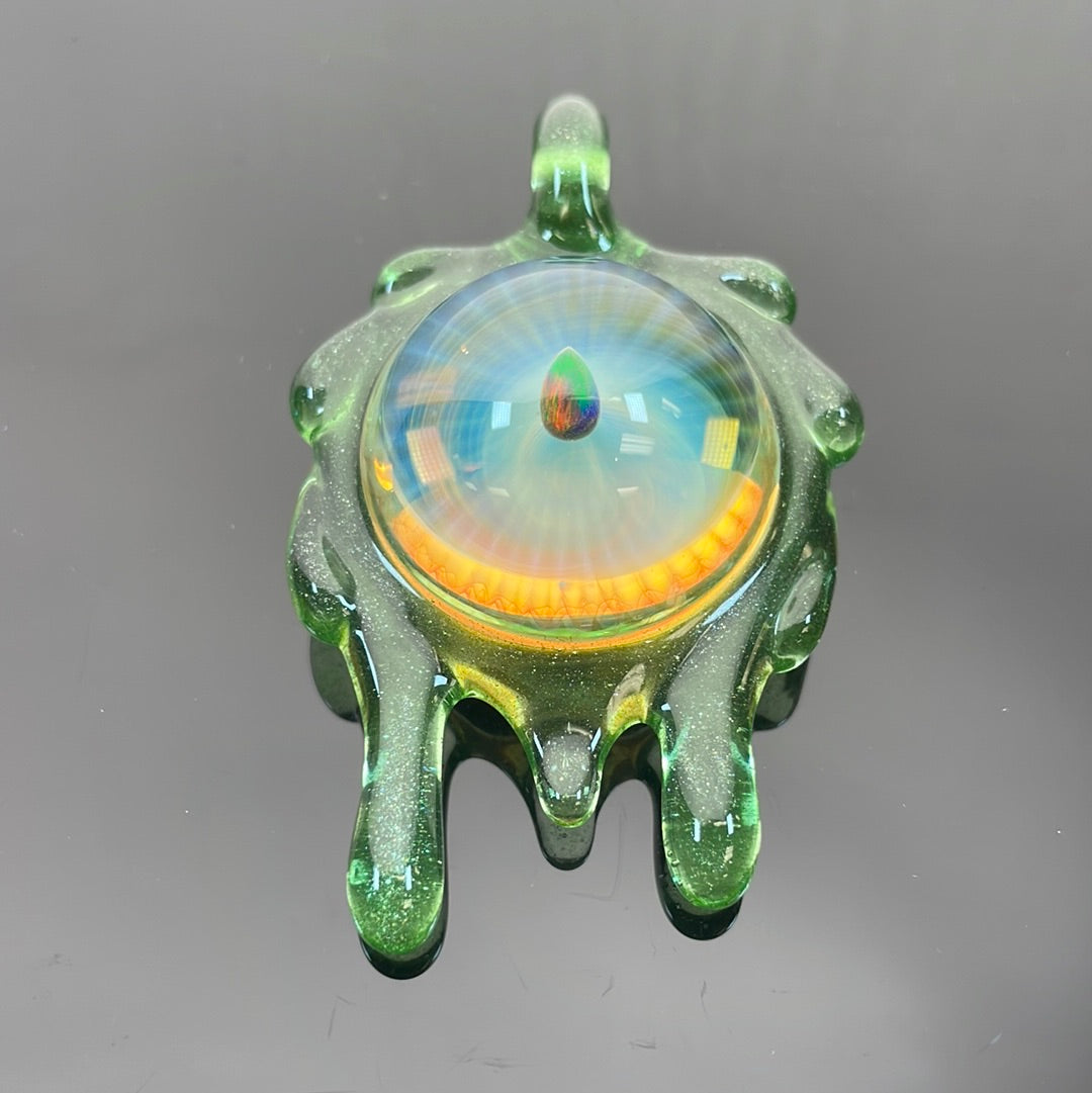 Daisuke Saito 2013 Fumed Worked Drip Pendant with Opal