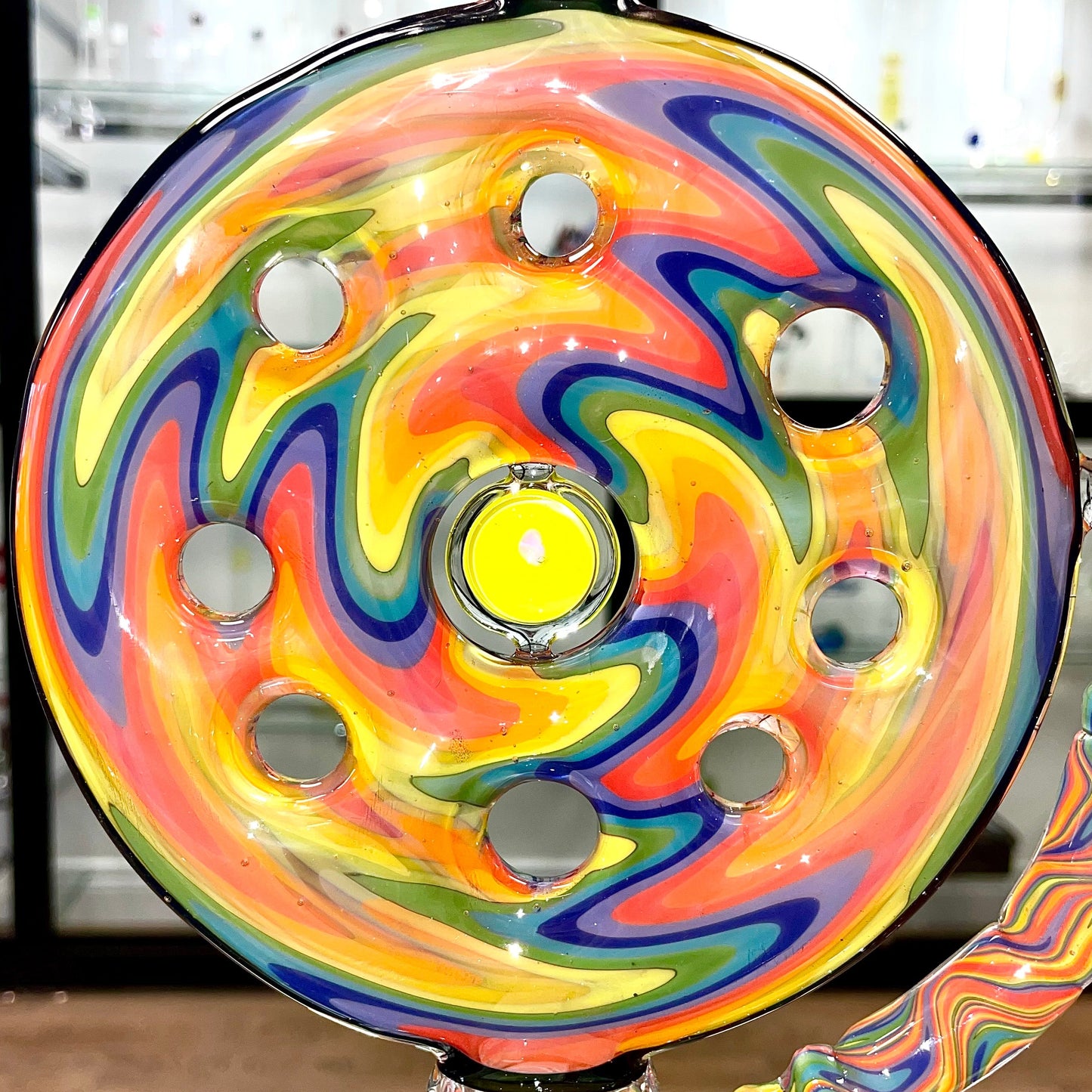 Blazed Worked Swiss Style Tube w/ Opal - Wavy Gravy