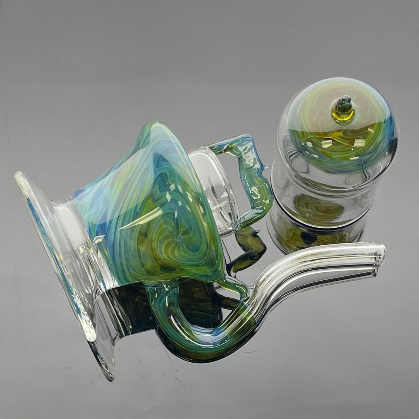 Mastah Glass Special Edition Worked Hash Lantern - Hurricane Strike x Blue Honey Wigwag