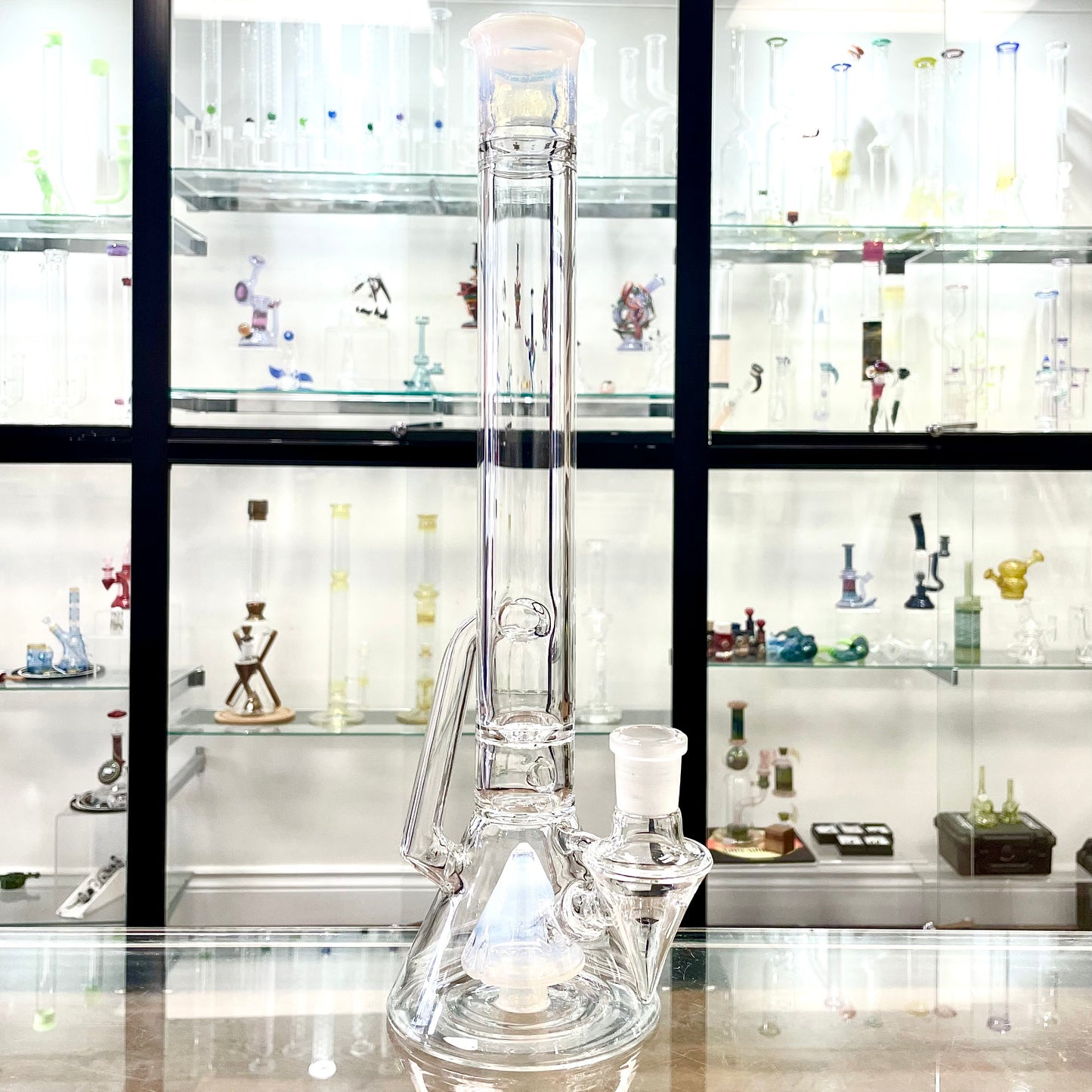 Discobox Large Colour Accented Fixed Single Recycler Beaker - Secret White