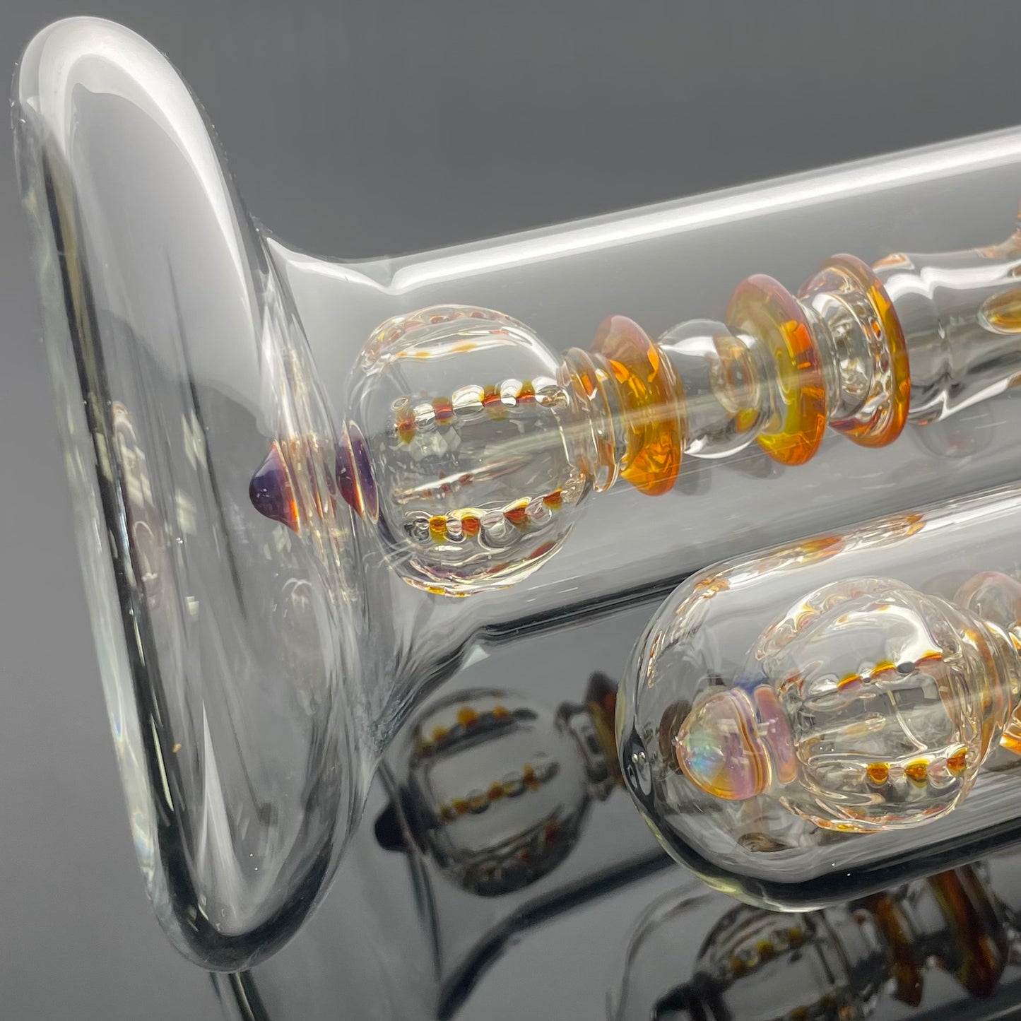 Blazed Colour Accented Double Bubbler - Amber Purple