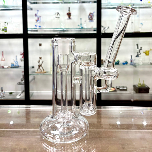 Green Belt Clear Double Bubbler 18mm