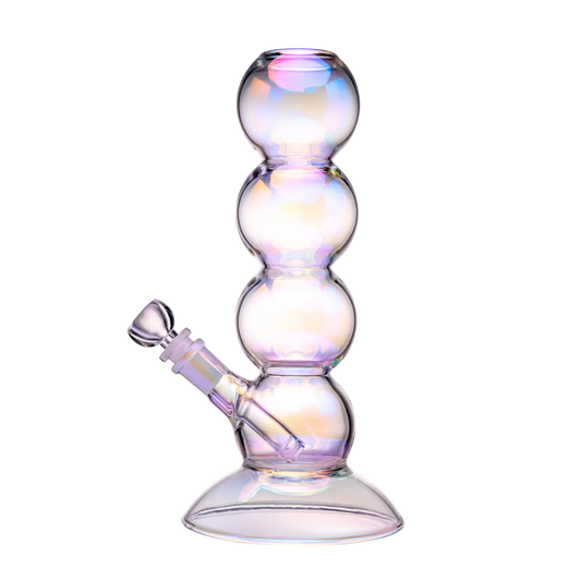 BigFun! iridescent Bubble Bong w/ Bowl - 10"