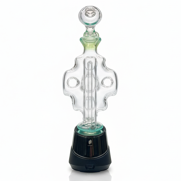 Eka Glass Colour Accented Swiffco Puffco Peak Glass Top - Sea Slyme