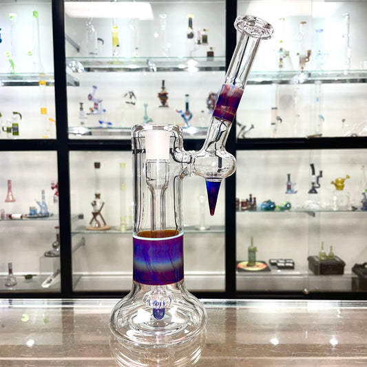 Green Belt Colour Accented Single Bubbler 18mm - Amber Purple