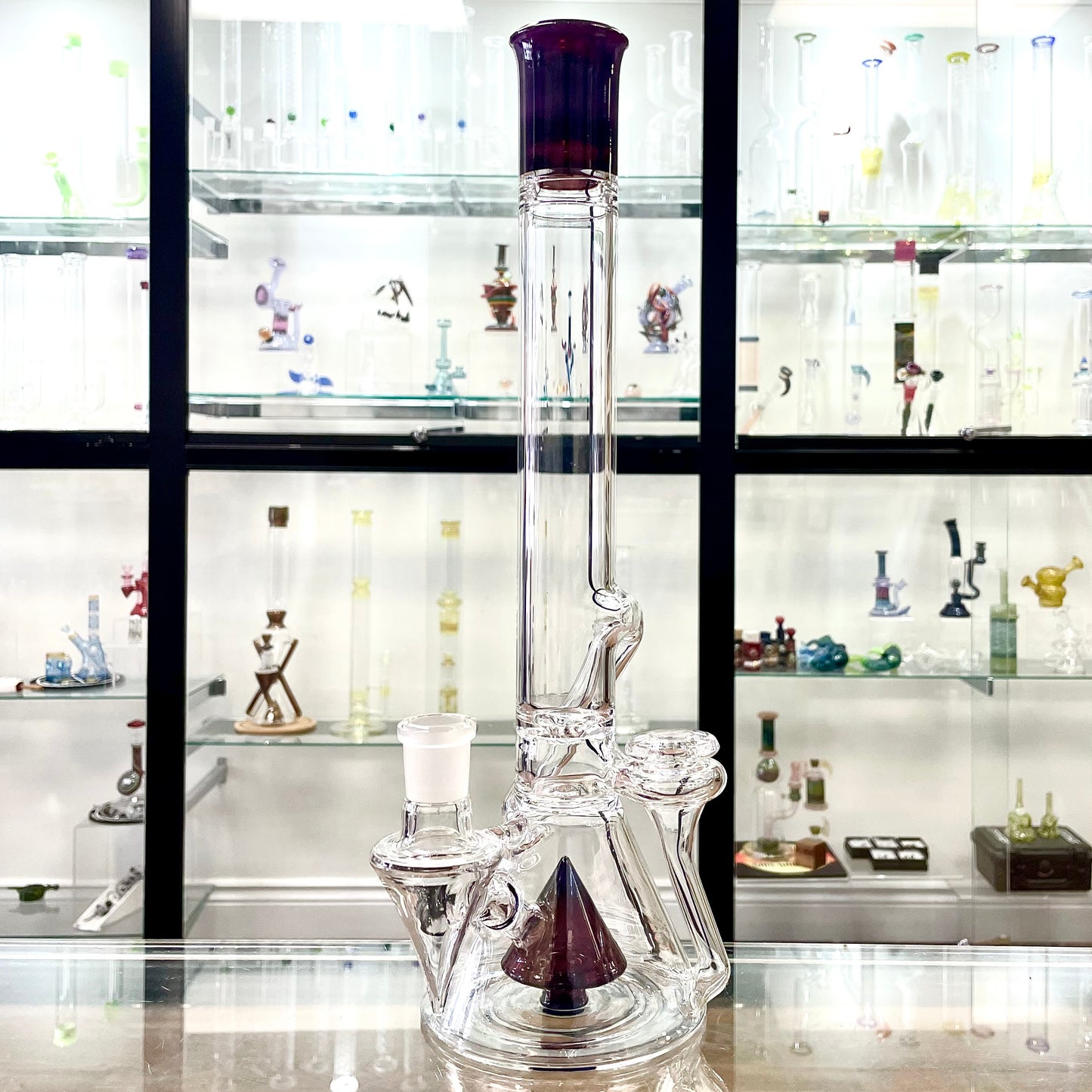 Discobox Large Colour Accented Fixed Double Recycler Beaker - Dark Phoenix Over Cobalt