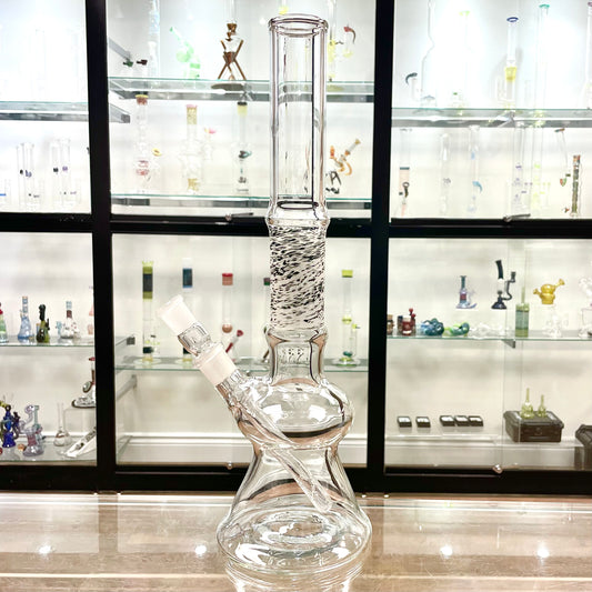 Mastah Glass Fumed Heavy Walled Beaker with Frit Section w/ 18mm-18mm Stem