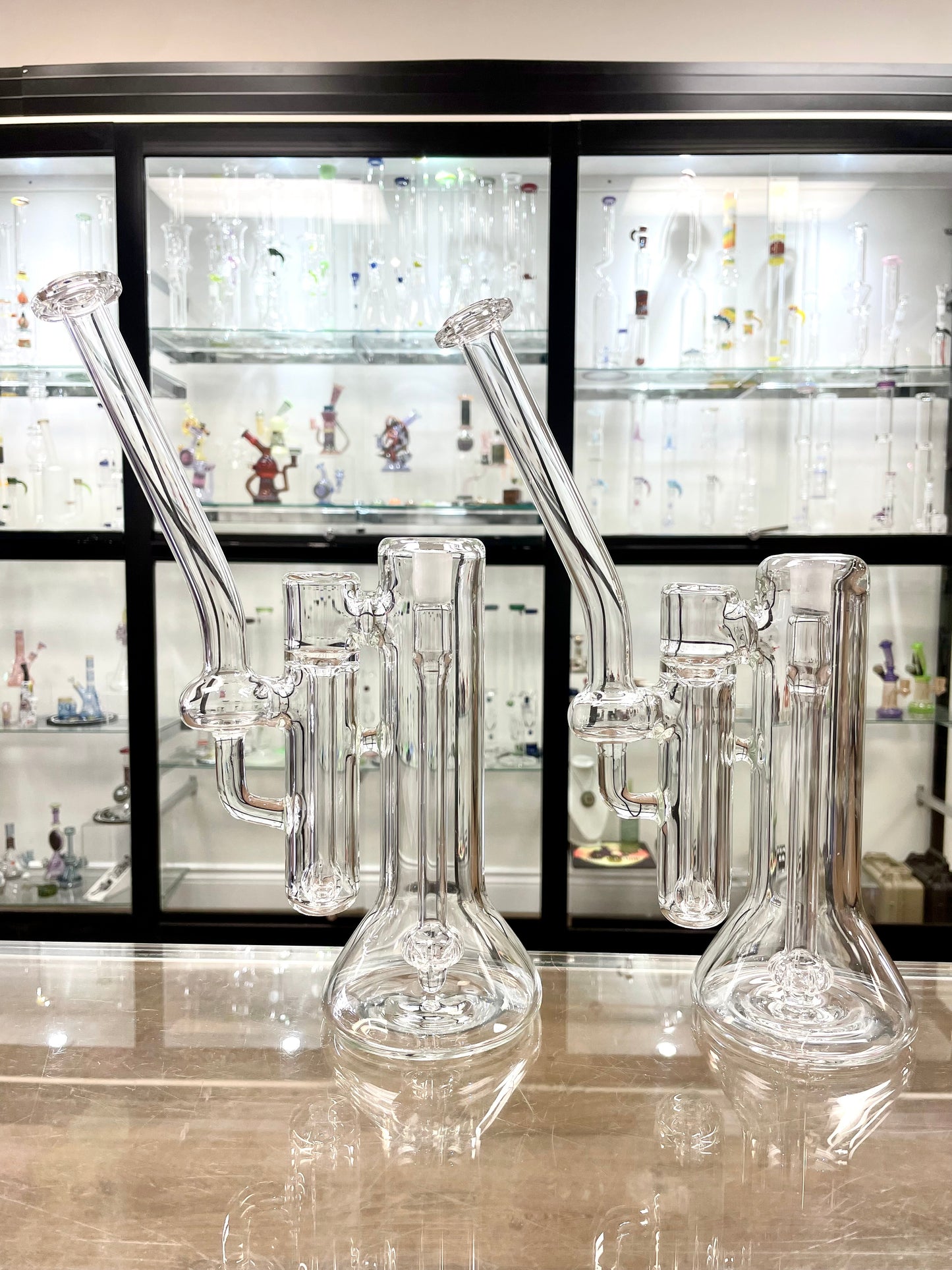 Green Belt Clear Double Bubbler 14mm