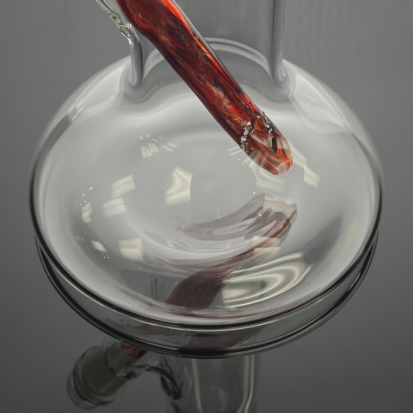 Mastah Glass Hollowfoot Frit Bong - Obsidian Rose