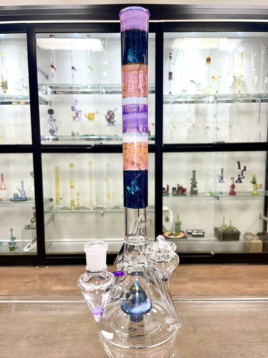 Discobox Colour Accented Fixed Double Recycler Beaker - Space Fume & Crushed Opal #2