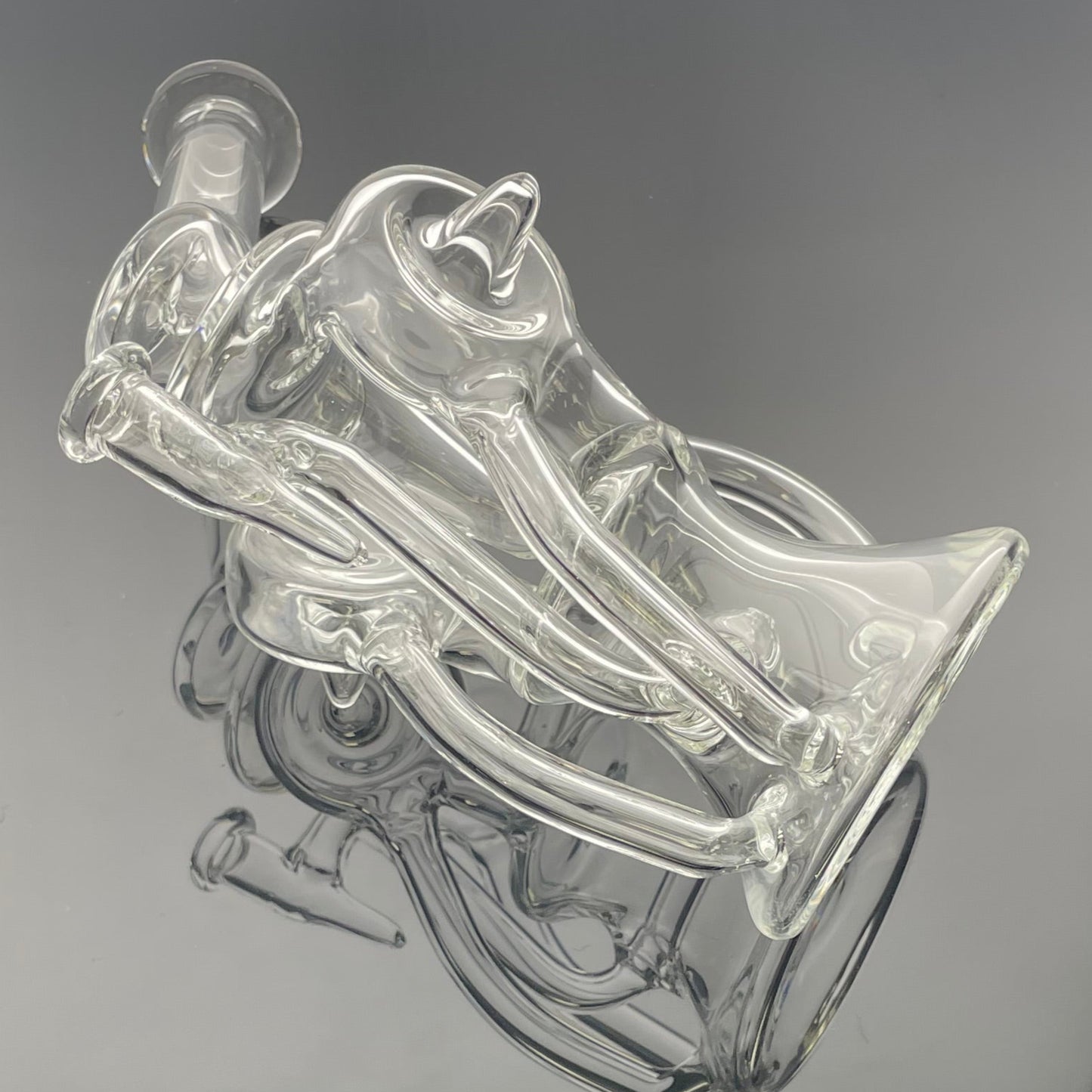 Mimzy V2 Clear Double Disc Full Scroller Recycler - 10mm