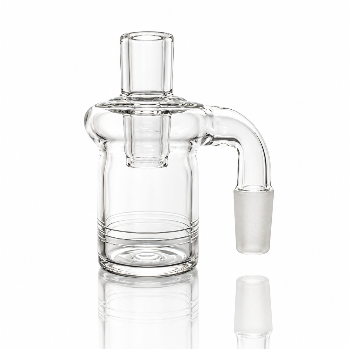 Mastah Glass 18mm/18mm 90 Degree Dry Ash Catcher w/ Handmade Joint
