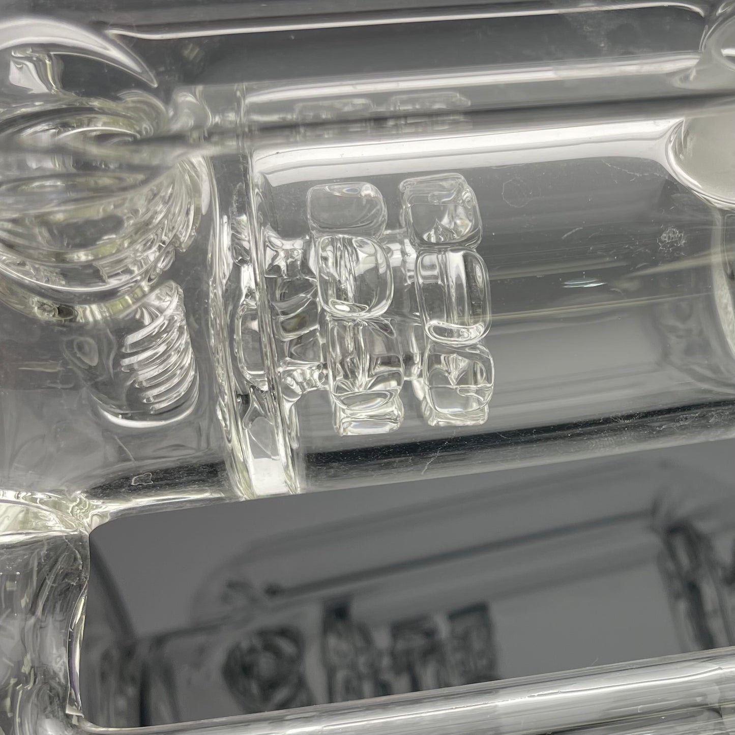 Gnob Glass Bent Neck Prototype Dual Drain Recycler w/ Sandblasting - #17