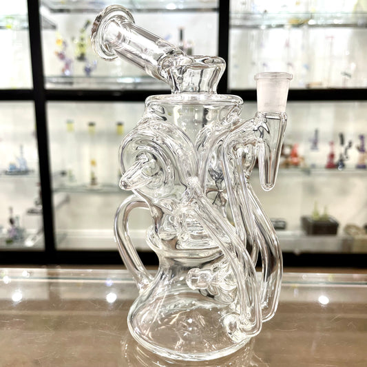 Mimzy V2 Clear Double Disc Full Scroller Recycler - 10mm