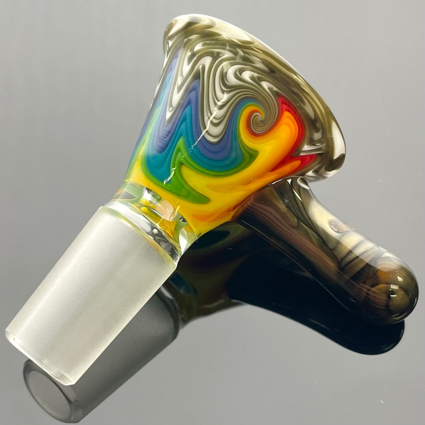 Full Zirkl x Pyrosophical Worked Ball Beaker - Electrum & Rainbow Line Work